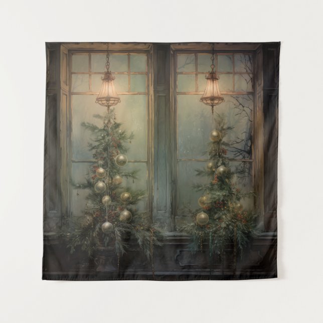 Vintage Christmas Night Tapestry (Front)