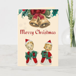 Vintage Christmas Noel Angel Greeting Holiday Card