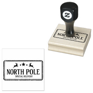 Vintage Christmas North-pole  Rubber Stamp