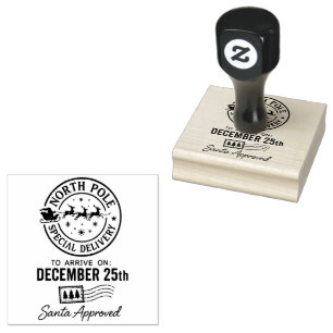 Vintage Christmas North-pole  Rubber Stamp