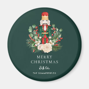 Vintage Christmas Nutcracker Greenery Holiday Magnet