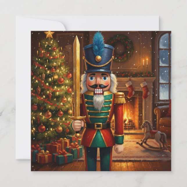 Vintage Christmas Nutcracker  Holiday Card (Front)