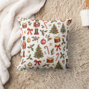 Vintage Christmas Nutcracker Pillow