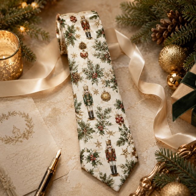 Vintage Christmas Nutcracker Soldier Floral Tie (Creator Uploaded)
