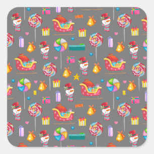 Vintage Christmas Nutcrackers Merry Christmas Square Sticker