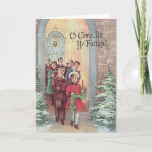 Vintage Christmas - O Come All Ye Faithful, Card