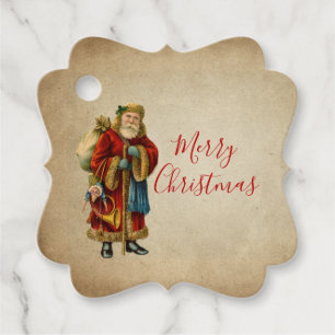 Vintage Christmas Old World Santa Claus Favour Tags