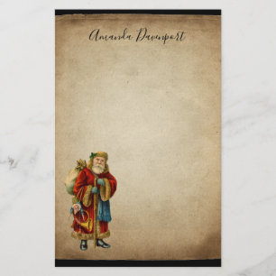 Vintage Christmas Old World Santa Claus Stationery