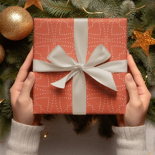 Vintage Christmas Orange Seamless Pattern Wrapping Paper