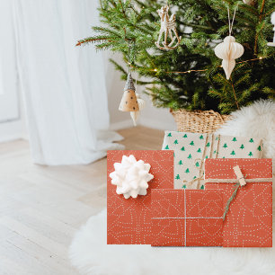 Vintage Christmas Orange Seamless Pattern   Wrapping Paper Sheet