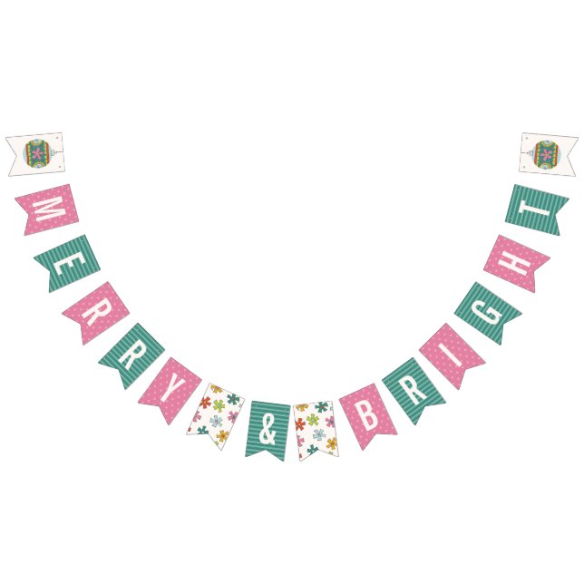 Vintage Christmas Ornament Holiday Banner - Green (All)