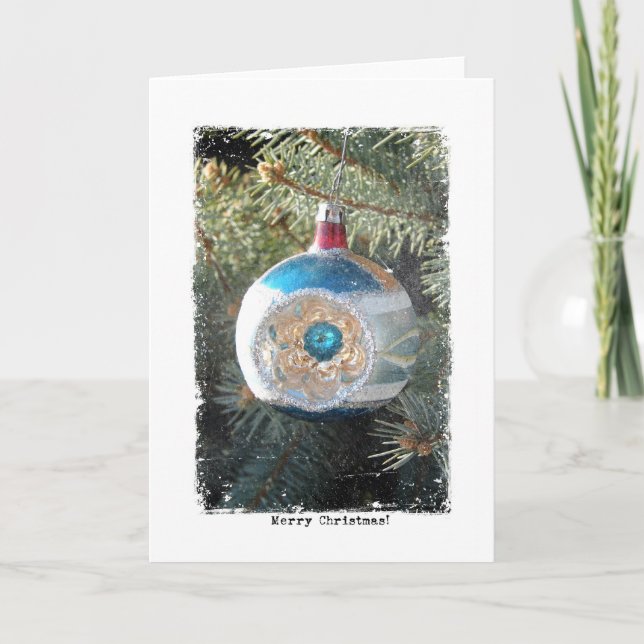 Vintage Christmas Ornament Holiday Card (Front)