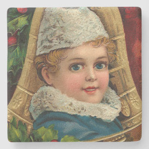 Vintage Christmas Ornament Stone Coaster