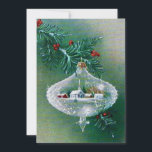 Vintage Christmas Ornament Winter Scene Holiday Card<br><div class="desc">Beautiful Vintage Christmas ornament with a winter snow scene inside. Perfect addition to your vintage collection or great for sending out to family and friends for the holiday season. This can be transferred to other products including a folded holiday card.</div>