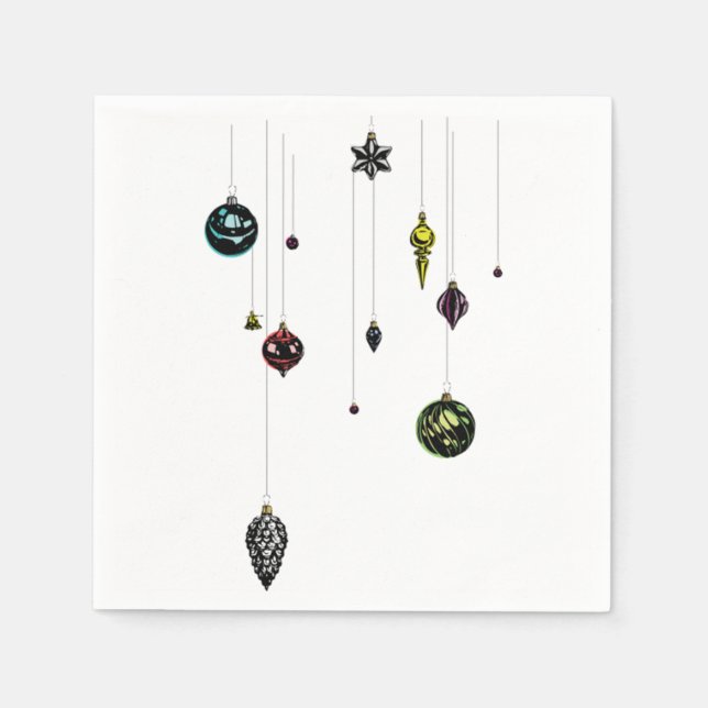 Vintage Christmas Ornaments 31 Napkin (Front)