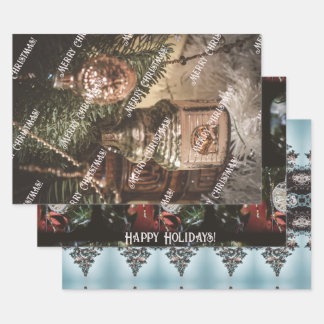 Vintage Christmas ornaments and a Christmas tree Wrapping Paper Sheet