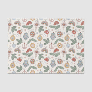 Vintage Christmas Ornaments and Peace Signs Tissue Paper