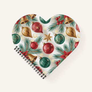 Vintage Christmas Ornaments and Pine  Notebook