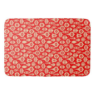 Vintage Christmas Ornaments Bath Mat