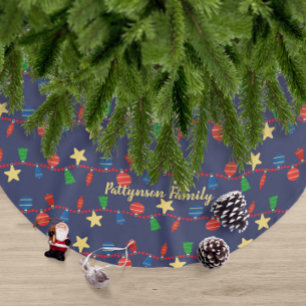 Vintage Christmas ornaments Brushed Polyester Tree Skirt