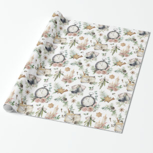 Vintage Christmas Ornaments Decorations Wrapping Paper