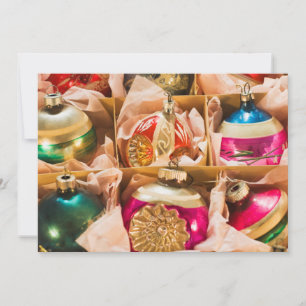 Vintage Christmas ornaments Holiday Card