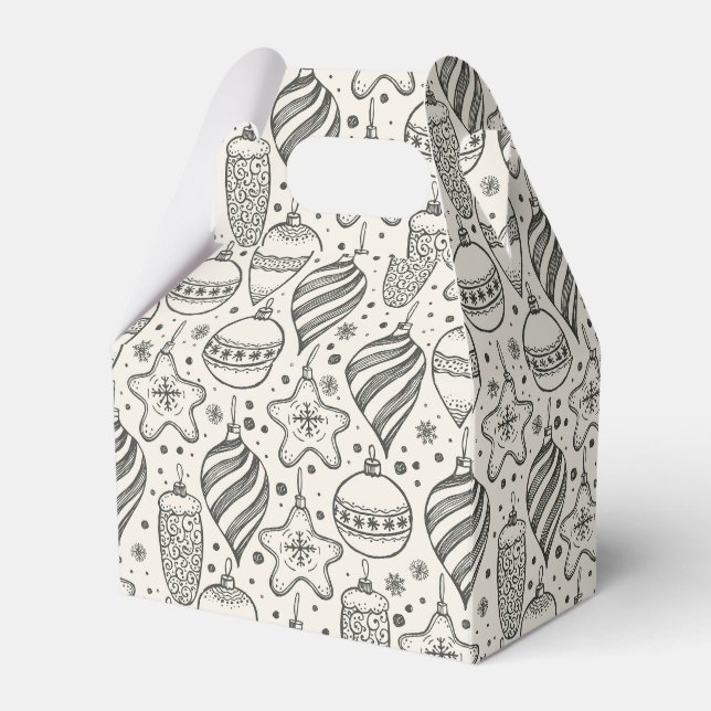 Vintage Christmas Ornaments Holiday Gable Favour Box (Front Side)