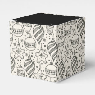 Vintage Christmas Ornaments Holiday Square Favour Box