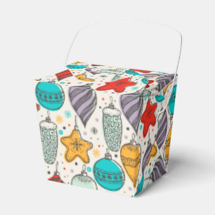 Vintage Christmas Ornaments Holiday Take Out Favour Box