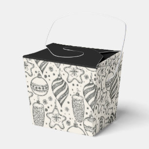 Vintage Christmas Ornaments Holiday Take Out Favour Box