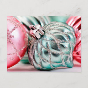 Vintage Christmas Ornaments Old Fashioned Classic Holiday Postcard