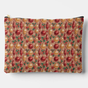 Vintage Christmas Ornaments Seamless Pattern Accessory Pouch