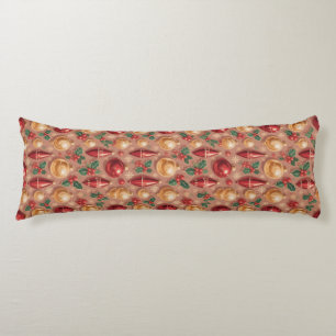 Vintage Christmas Ornaments Seamless Pattern Body Cushion