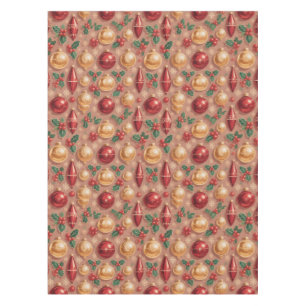 Vintage Christmas Ornaments Seamless Pattern Tablecloth