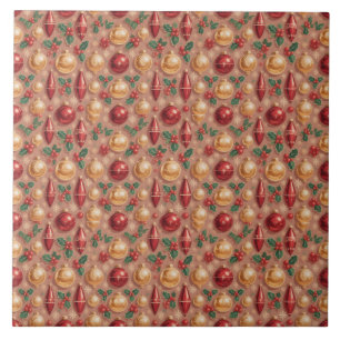 Vintage Christmas Ornaments Seamless Pattern Tile
