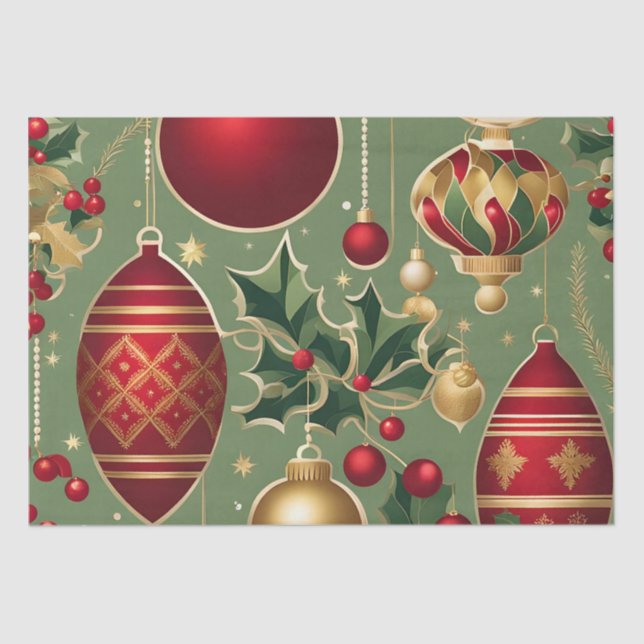 vintage christmas ornaments tissue paper (Front)
