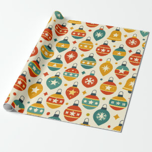 Vintage Christmas Ornaments Wrapping Paper