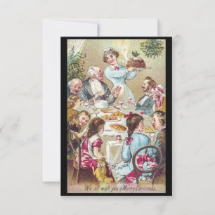 Vintage Christmas Painting Holiday Dinner Invitation