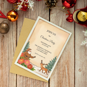Vintage Christmas Party  Hand-Drawn Holiday Invitation