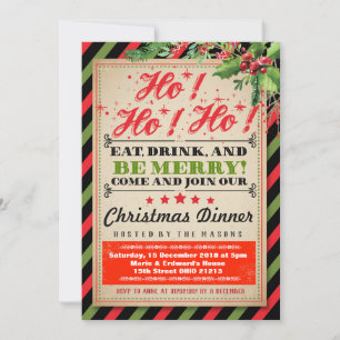Vintage Christmas Party Invitation