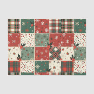Vintage Christmas Patchwork Tissue Paper