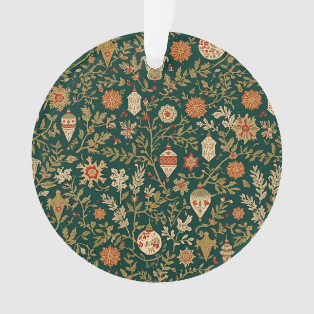 Vintage Christmas Pattern - Acrylic Ornament  (Front)