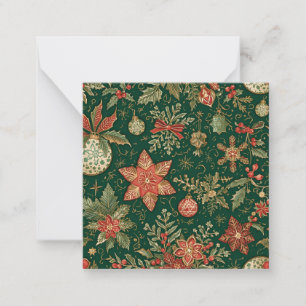 Vintage Christmas Pattern - Flat Note Card