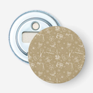 vintage christmas pattern hand drawn bottle opener