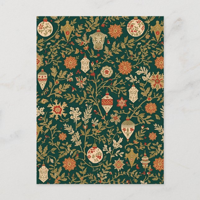 Vintage Christmas Pattern - Holiday Postcard (Front)