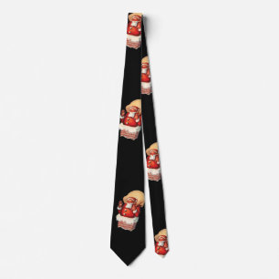 Vintage Christmas Pattern, Jolly Santa Claus Tie