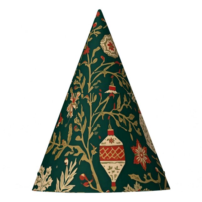 Vintage Christmas Pattern - Paper Party Hat (Front)