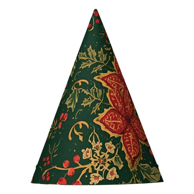 Vintage Christmas Pattern - Paper Party Hats (Front)