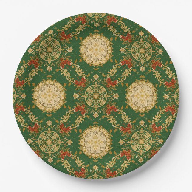 Vintage Christmas Pattern - Paper Plates  (Front)