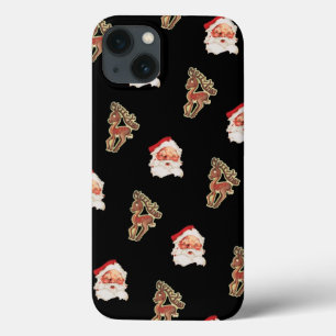 Vintage Christmas Pattern, Santa Claus iPhone 13 Case